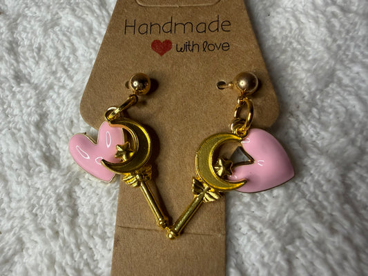 Moonheart Key Earrings
