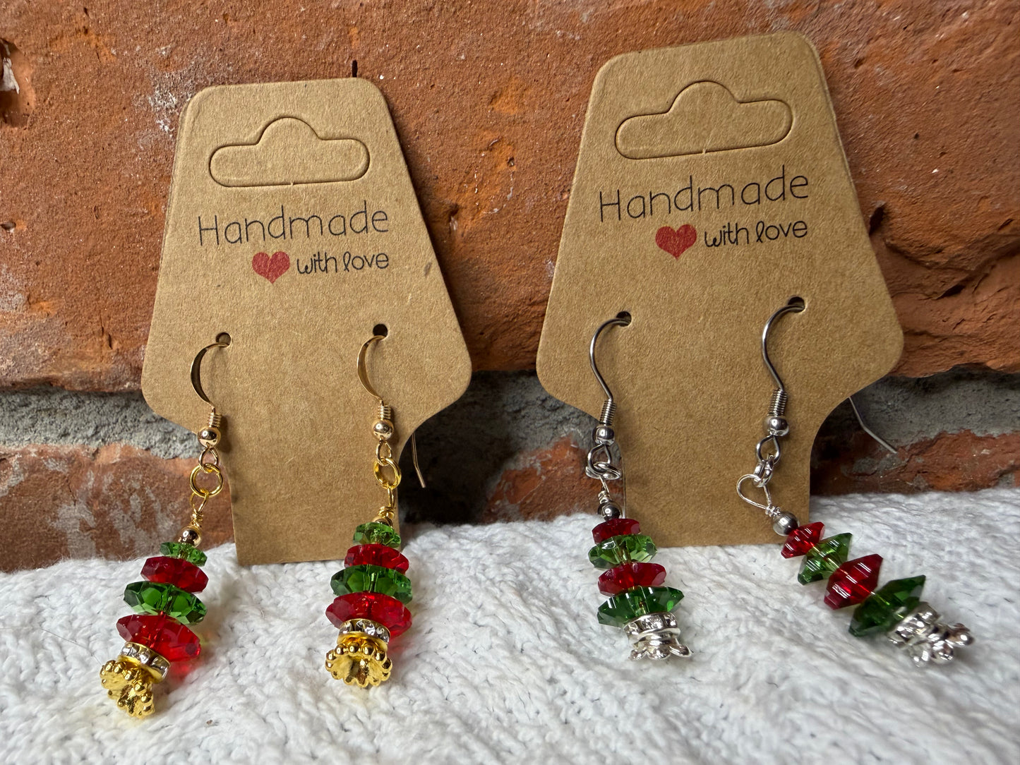 Winter Collection 2025: Winter Tree Holiday Earrings (Classic Red & Green)